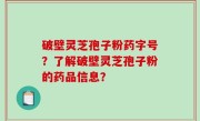 破壁灵芝孢子粉药字号？了解破壁灵芝孢子粉的药品信息？