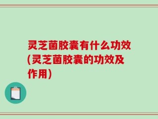 灵芝菌胶囊有什么功效(灵芝菌胶囊的功效及作用)