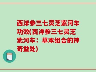 西洋参三七灵芝紫河车功效(西洋参三七灵芝紫河车：草本组合的神奇益处)
