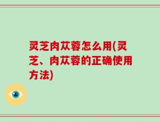 灵芝肉苁蓉怎么用(灵芝、肉苁蓉的正确使用方法)