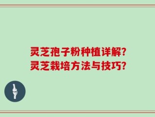 灵芝孢子粉种植详解？灵芝栽培方法与技巧？