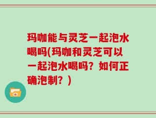 玛咖能与灵芝一起泡水喝吗(玛咖和灵芝可以一起泡水喝吗？如何正确泡制？)