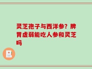 灵芝孢子与西洋参？脾胃虚弱能吃人参和灵芝吗