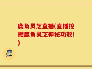 鹿角灵芝直播(直播挖掘鹿角灵芝神秘功效！)