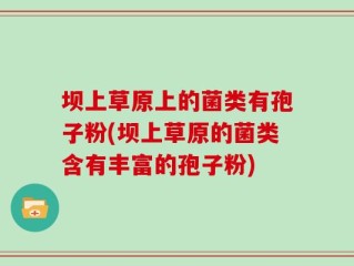 坝上草原上的菌类有孢子粉(坝上草原的菌类含有丰富的孢子粉)