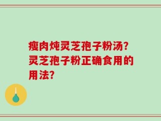 瘦肉炖灵芝孢子粉汤？灵芝孢子粉正确食用的用法？