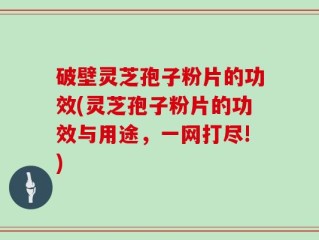 破壁灵芝孢子粉片的功效(灵芝孢子粉片的功效与用途，一网打尽!)