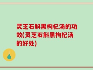 灵芝石斛黑枸杞汤的功效(灵芝石斛黑枸杞汤的好处)