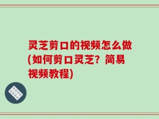 灵芝剪口的视频怎么做(如何剪口灵芝？简易视频教程)