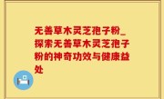 无善草木灵芝孢子粉_探索无善草木灵芝孢子粉的神奇功效与健康益处