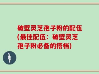 破壁灵芝孢子粉的配伍(最佳配伍：破壁灵芝孢子粉必备的搭档)