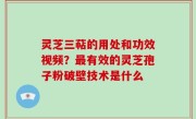 灵芝三萜的用处和功效视频？最有效的灵芝孢子粉破壁技术是什么