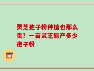 灵芝孢子粉种植也那么贵？一亩灵芝能产多少孢子粉