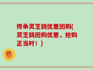 传承灵芝鸽优惠团购(灵芝鸽团购优惠，抢购正当时！)