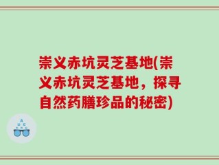 崇义赤坑灵芝基地(崇义赤坑灵芝基地，探寻自然药膳珍品的秘密)