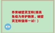 养胃破壁灵芝粉(提高免疫力养护肠胃，破壁灵芝粉值得一试！)