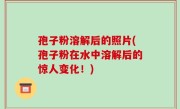 孢子粉溶解后的照片(孢子粉在水中溶解后的惊人变化！)