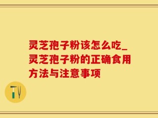 灵芝孢子粉该怎么吃_灵芝孢子粉的正确食用方法与注意事项