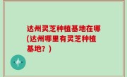 达州灵芝种植基地在哪(达州哪里有灵芝种植基地？)