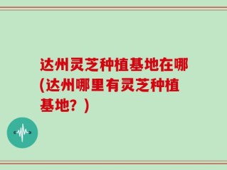 达州灵芝种植基地在哪(达州哪里有灵芝种植基地？)