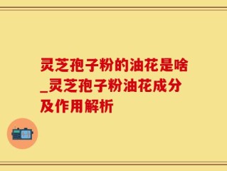灵芝孢子粉的油花是啥_灵芝孢子粉油花成分及作用解析