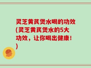 灵芝黄芪煲水喝的功效(灵芝黄芪煲水的5大功效，让你喝出健康！)