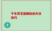 千年灵芝面膜收纳方法技巧