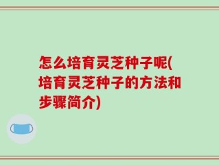 怎么培育灵芝种子呢(培育灵芝种子的方法和步骤简介)