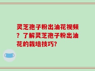灵芝孢子粉出油花视频？了解灵芝孢子粉出油花的栽培技巧？