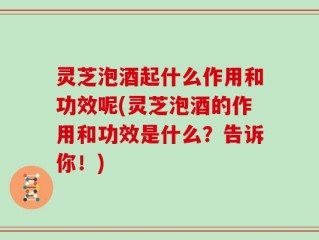 灵芝泡酒起什么作用和功效呢(灵芝泡酒的作用和功效是什么？告诉你！)