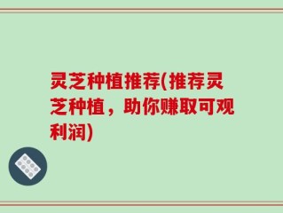 灵芝种植推荐(推荐灵芝种植，助你赚取可观利润)