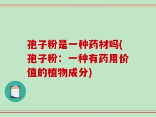 孢子粉是一种药材吗(孢子粉：一种有药用价值的植物成分)