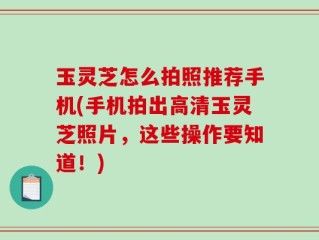 玉灵芝怎么拍照推荐手机(手机拍出高清玉灵芝照片，这些操作要知道！)
