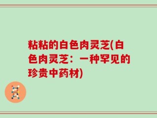 粘粘的白色肉灵芝(白色肉灵芝：一种罕见的珍贵中药材)