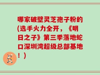 哪家破壁灵芝孢子粉的(选手火力全开，《明日之子》第三季落地蛇口深圳湾超级总部基地！)
