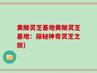 黄陂灵芝基地黄陂灵芝基地：探秘神奇灵芝之旅)
