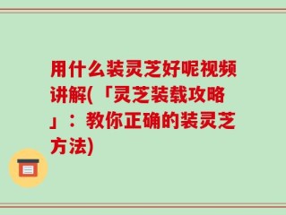 用什么装灵芝好呢视频讲解(「灵芝装载攻略」：教你正确的装灵芝方法)