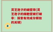 灵芝孢子的破壁率(灵芝孢子的细胞壁被打破率：探索有效成分释放的关键)