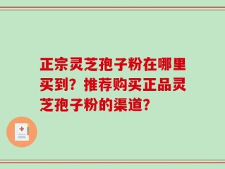 正宗灵芝孢子粉在哪里买到？推荐购买正品灵芝孢子粉的渠道？