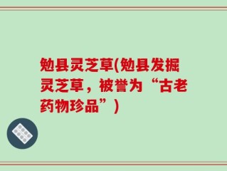 勉县灵芝草(勉县发掘灵芝草，被誉为“古老药物珍品”)