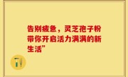 告别疲惫，灵芝孢子粉带你开启活力满满的新生活”