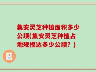 集安灵芝种植面积多少公顷(集安灵芝种植占地规模达多少公顷？)