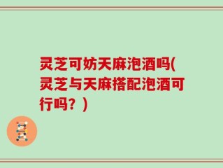 灵芝可妨天麻泡酒吗(灵芝与天麻搭配泡酒可行吗？)