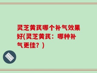 灵芝黄芪哪个补气效果好(灵芝黄芪：哪种补气更佳？)