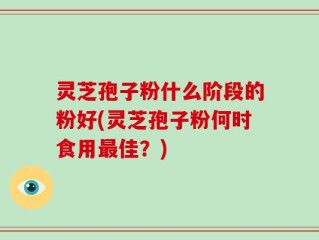 灵芝孢子粉什么阶段的粉好(灵芝孢子粉何时食用最佳？)