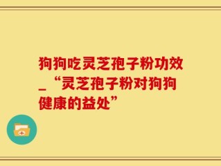 狗狗吃灵芝孢子粉功效_“灵芝孢子粉对狗狗健康的益处”