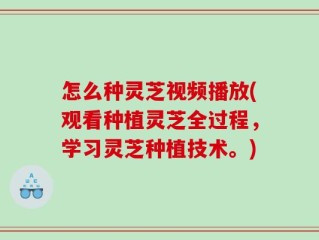 怎么种灵芝视频播放(观看种植灵芝全过程，学习灵芝种植技术。)