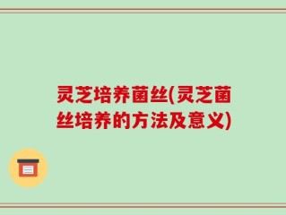 灵芝培养菌丝(灵芝菌丝培养的方法及意义)