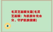 毛灵芝面膜文案(毛灵芝面膜：为肌肤补充水分，守护肌肤健康)
