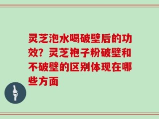 灵芝泡水喝破壁后的功效？灵芝袍子粉破壁和不破壁的区别体现在哪些方面